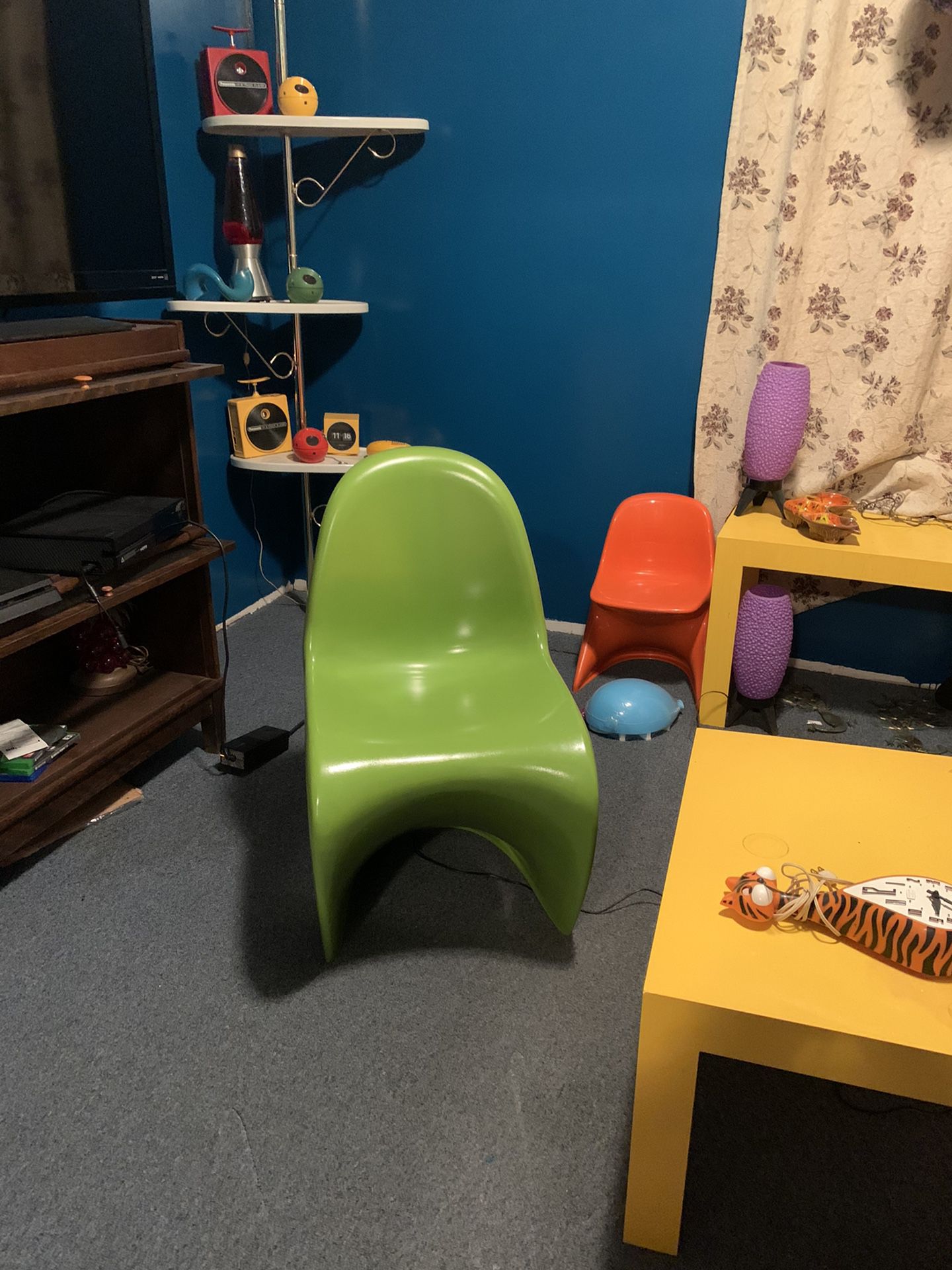 Mid Century Neon Green Space Chair OBO