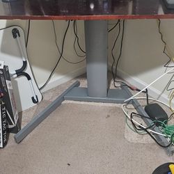 Powered Computer Desk Sit Or Stand Position.