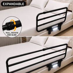 New In Box Eillion Adjustable From 28 To 43 Inches Wide Bed Rail Senior Elderly Assisting Rail Grab Safety Handle Bar With Motion Sensor Light 