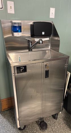 Potable on demand hot/cold water sink