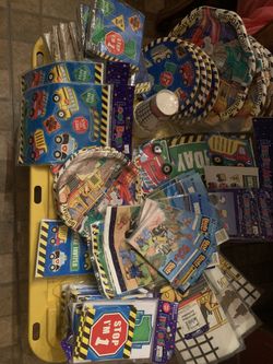 Construction 1st birthday party supplies