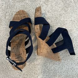 NEW INC navy blue wedges - size 6.5