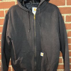 Carhartt - Black - Quilted Lined Zip Up Hoodie • Med