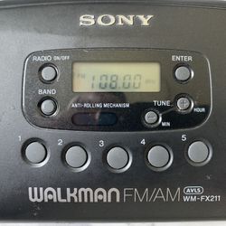 only radio working , Sony Walkman WM-FX211 Cassette Player Portable with headphoneAS IS
