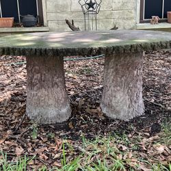 Dionicio Rodriquez Style Antique Faux Bois Outdoor Table