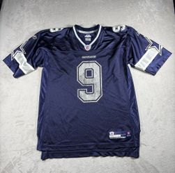 Vintage Reebok Tony Romo #9 Jersey Men’s L Blue Dallas Cowboys NFL Equipment #4A