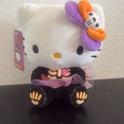 HELLO KITTY HALLOWEEN 8" SKELETON PLUSH **NEW 