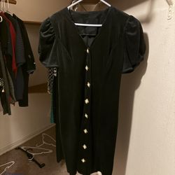Woman’s Black Velour Dress