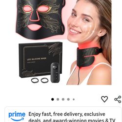 LED Light Therapy mask (E106A) Red Light Therapy for Face and Neck, 7 Colors Red Light Therapy Mask, Led Face Mask Light Therapy with 324 LED, 5 Brigh