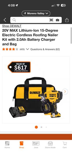 Dewalt roofing nailer w/ battery
