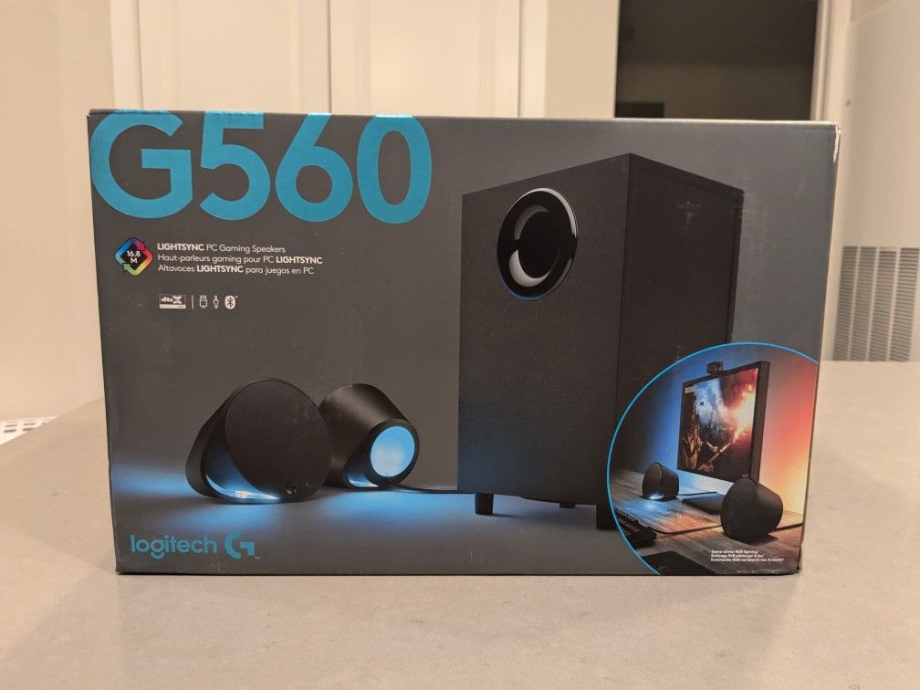 Logitech G560 Gaming Speaker, RBG, 2 Speakers and Subwoofer, Bluetooth and USB