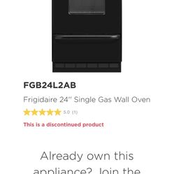 Single Unit Gas Oven Frigidaire 