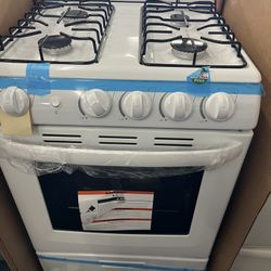 Summit 24" Gas Range, 2.9 cu. ft. Oven, 4 Burners, White- RG244WS