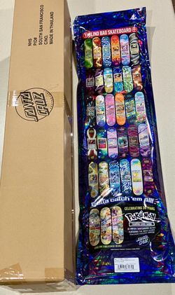 Santa Cruz x Pokémon TCG Blind Bag Skateboard Deck SEALED CASE Lot of 5 Rare Five Boards Decks Brand New Skate