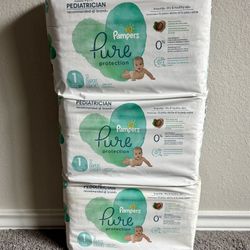 Pampers Pure Diapers Size 1, 32 Count, 3 For $20