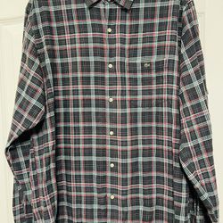 Lacoste mens shirt  Size 40 XL Long Sleeve Button Up Plaid