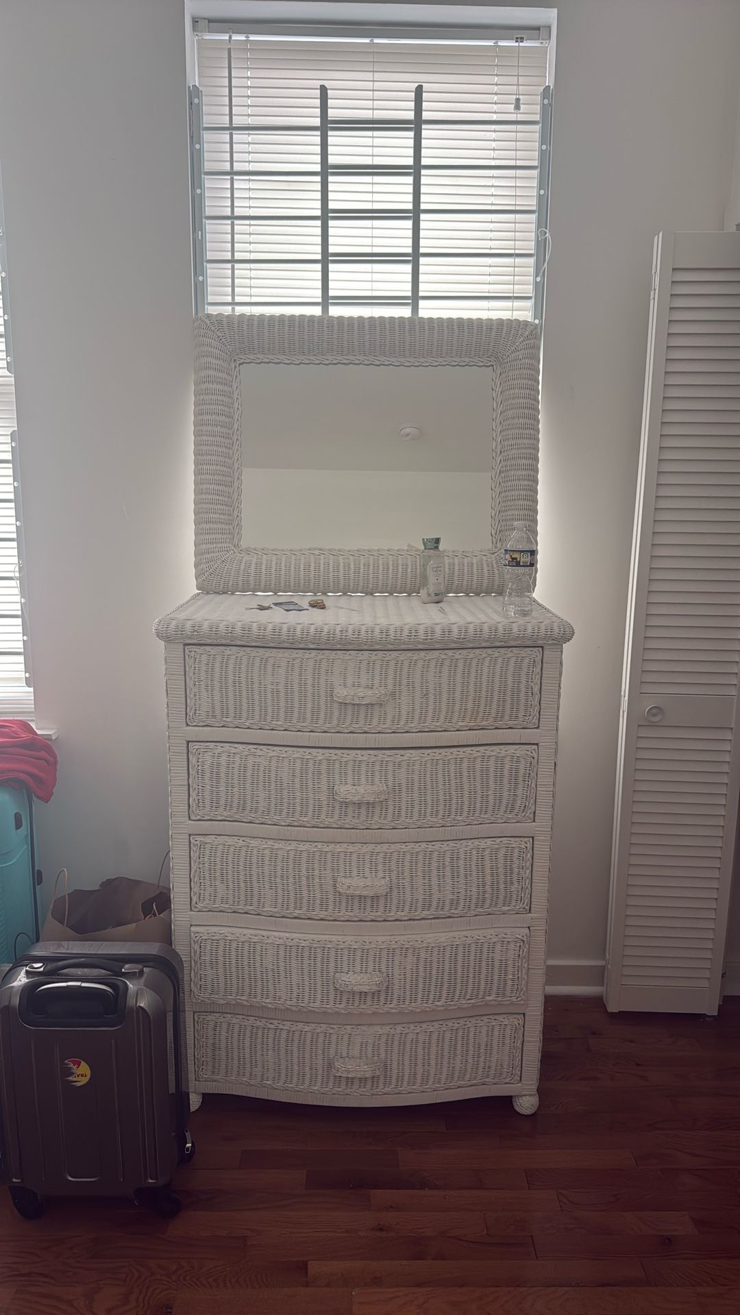 White Dresser And Mirror