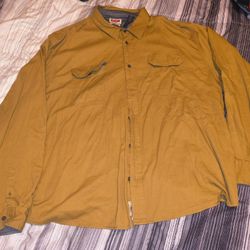 Wrangler Authentics Mens Shirt  Size 3XL Short Sleeve Button Down Brown Ruggard