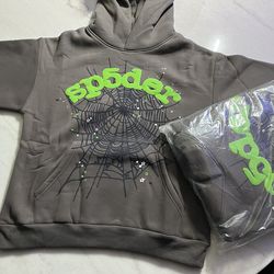 Sp5der Wait Web Hoodie Slate Gre    Size : S,M,XL