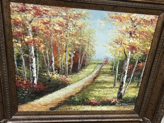 Beautiful Original Painting in Gorgeous Ornate Vintage Frame