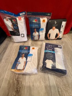 Mens medium v neck t shirt lot- 5 packs- $50 for all- NEW