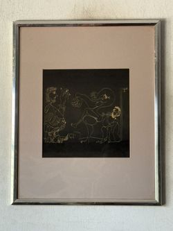 PABLO PICASSO VINTAGE CUBISM EROTIC LITHOGRAPH ENGRAVING OLD MODERN ART 1968