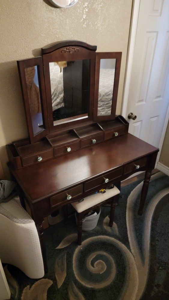 Vanity With A Small Stool