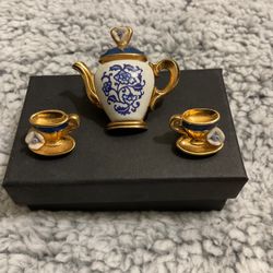 Vintage Goldtone Tea Kette Pin/brooch With Matching Earrings (Avon)