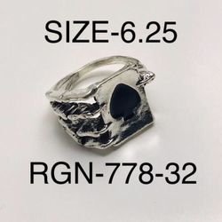 Silver Solitaire Design Ring For Men & Women: RGN-778-32/Size-6.25