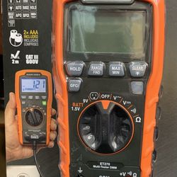 Klein ET270 Digital Multimeter w/Receptacle Tester, New!
