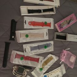 Series 3 Apple Watch With Many Bands And Accessories 