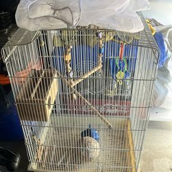 Bird cage with food cover