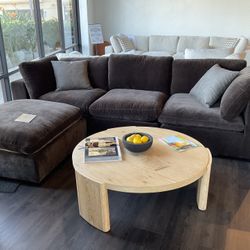 Designer Style Sectional — Cloud Sofa Chocolate w/ Chaise