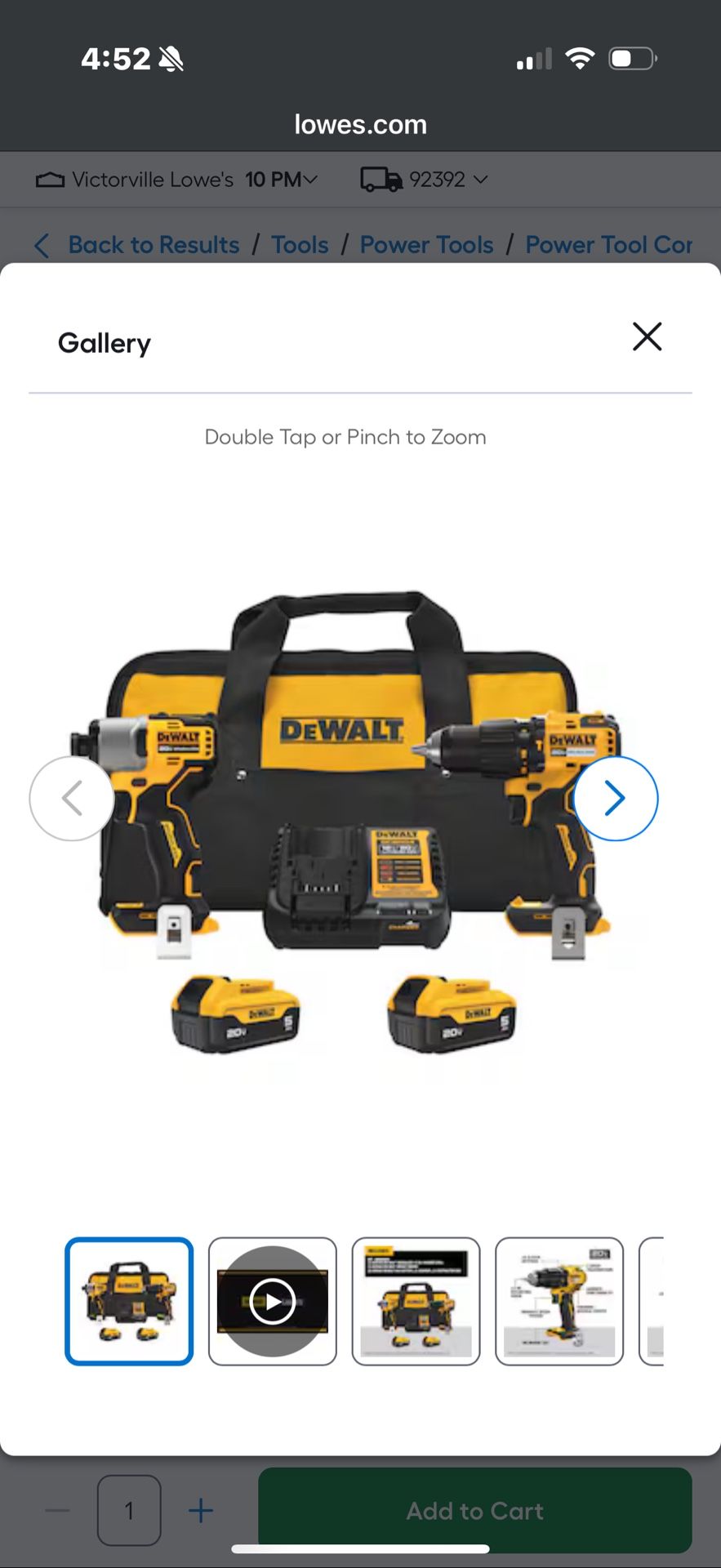 Dewalt 20v 1/2in Hammer Drill and Impact Driver
