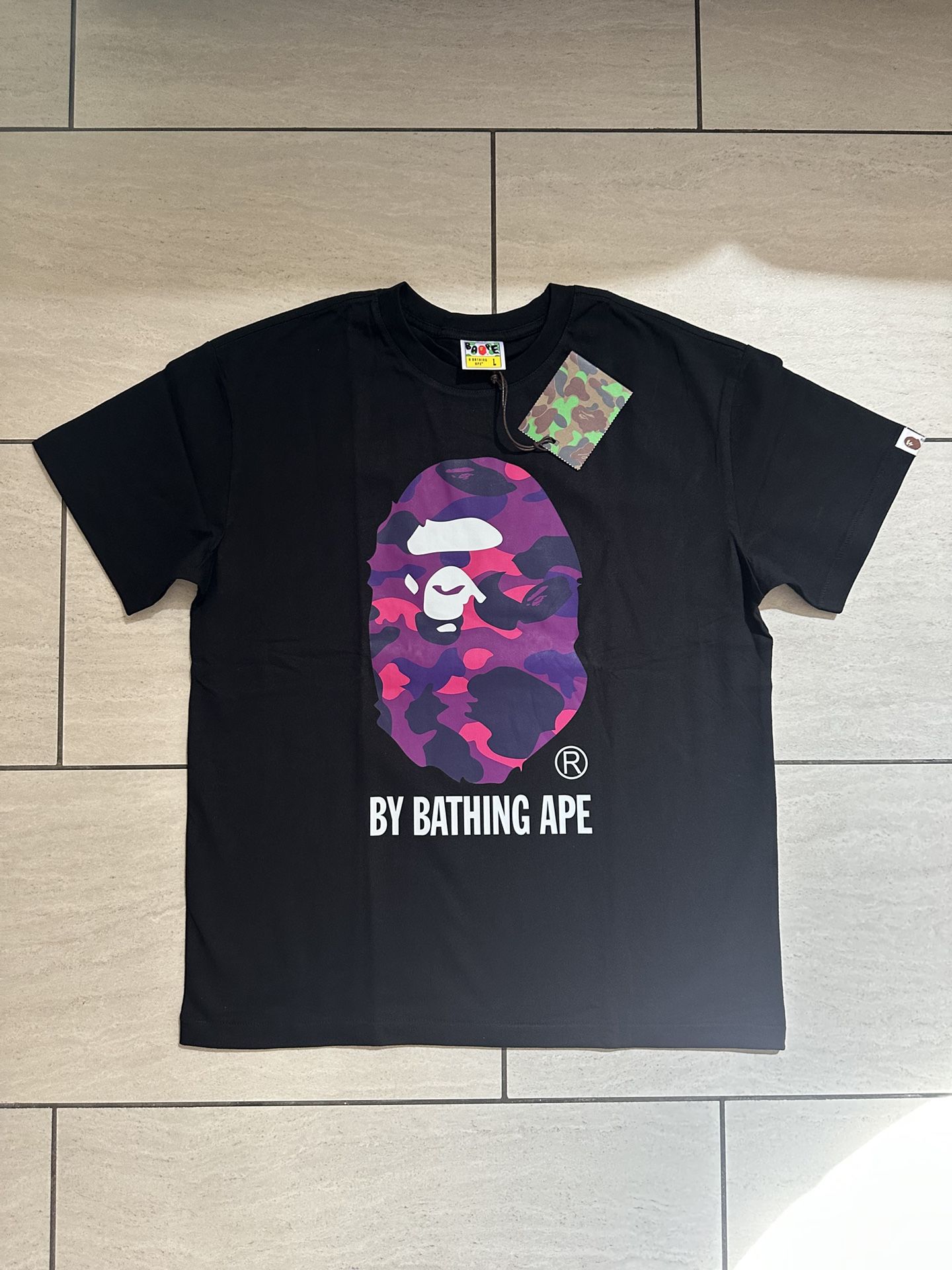 Black x Purple BAPE Head Tee