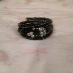 Black and Gray Beaded Bracelet
