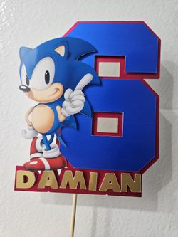 Sonic Cake Topper, Sonic Birthday 