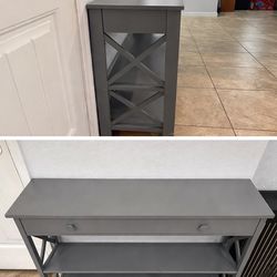 Entryway table with drawer and possible shoe storage shelf