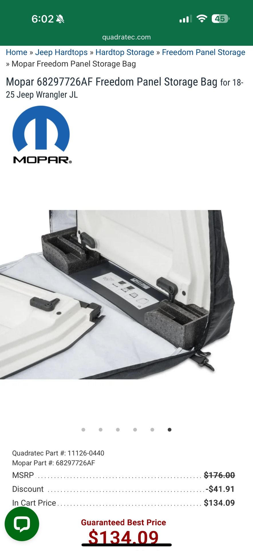 Jeep Wrangler Hardtop Storage