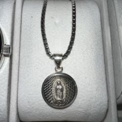 Sterling Silver Virgen De Guadalupe Pendant 