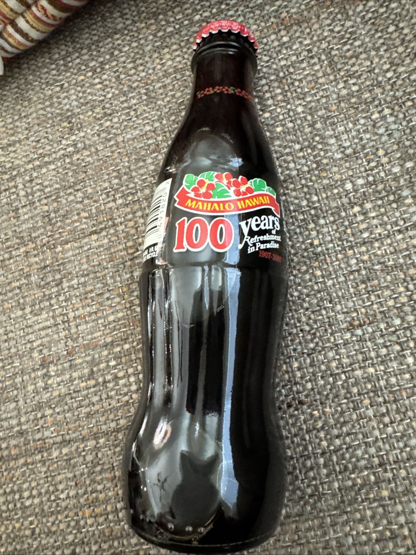 Coca Cola bottle, Mahalo for 100 years in Hawaii, Full, 8oz
