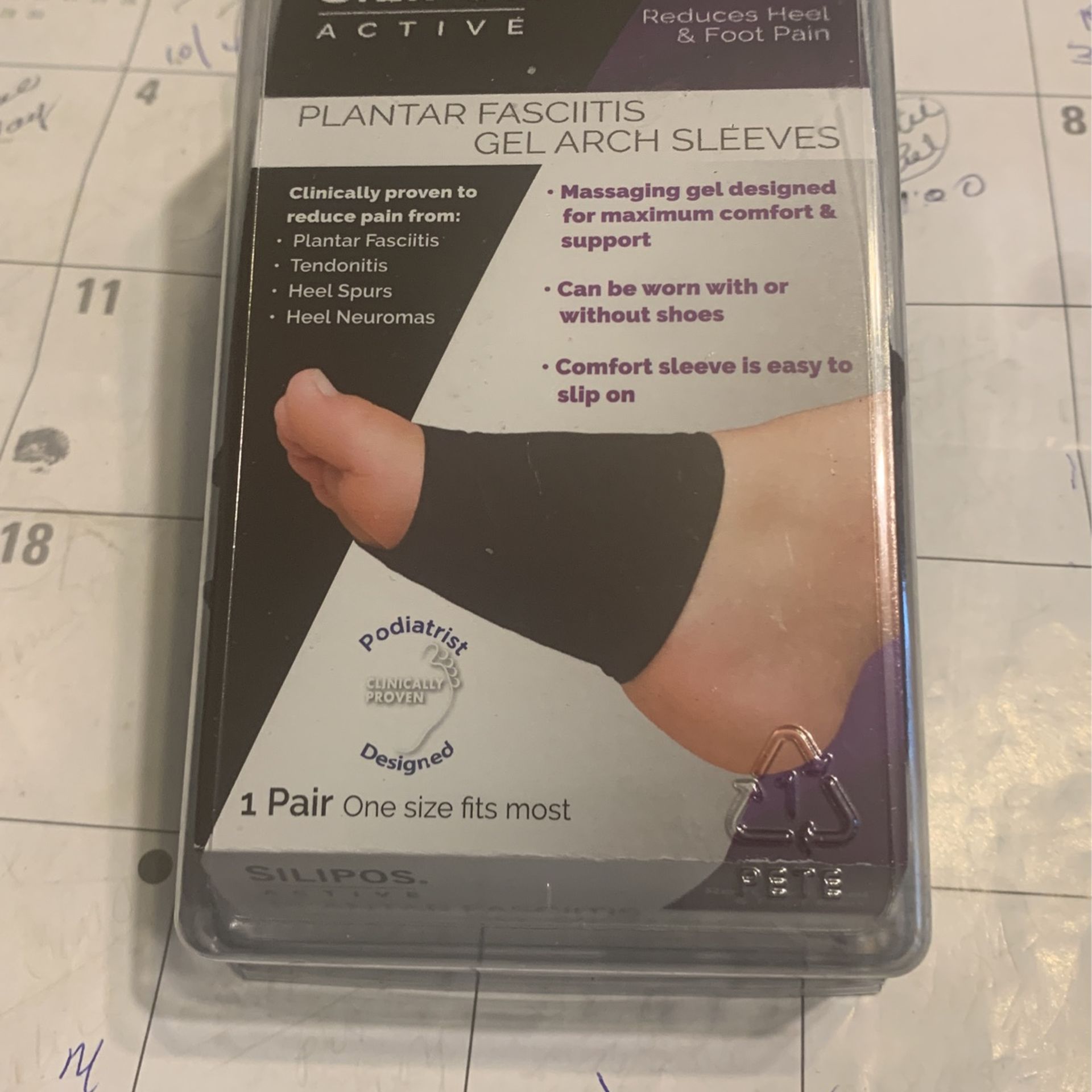 SILIPOS     Gel Arch Sleeves    New  