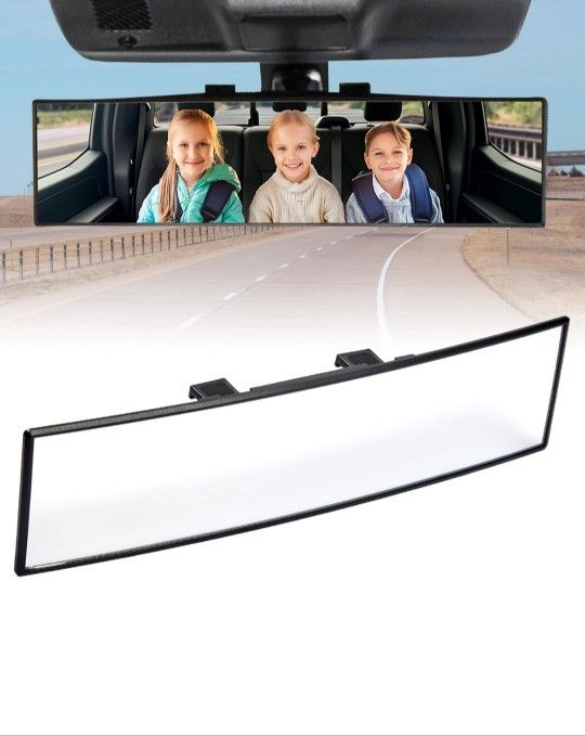 Universal 11.81 Inch
Panoramic Convex real view Mirror, Interior Clip-on
Wide Angle to Reduce Blind Spot Effectively for Car
SUV Trucks Clear Visibili