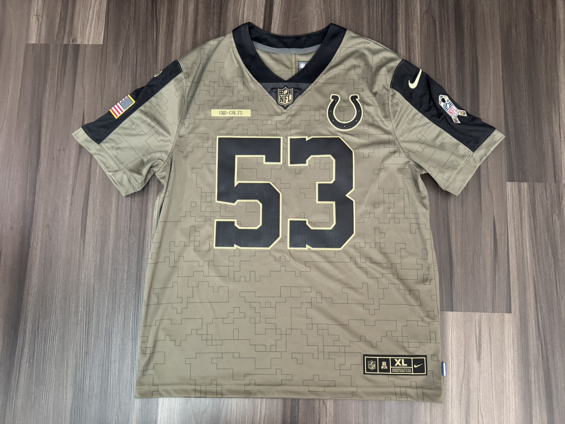 Nike Indianapolis Colts Shaquille Leonard #53 Salute To Service Jersey Men’s XL