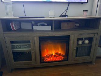 TV Stand with Electric Fireplace Insert