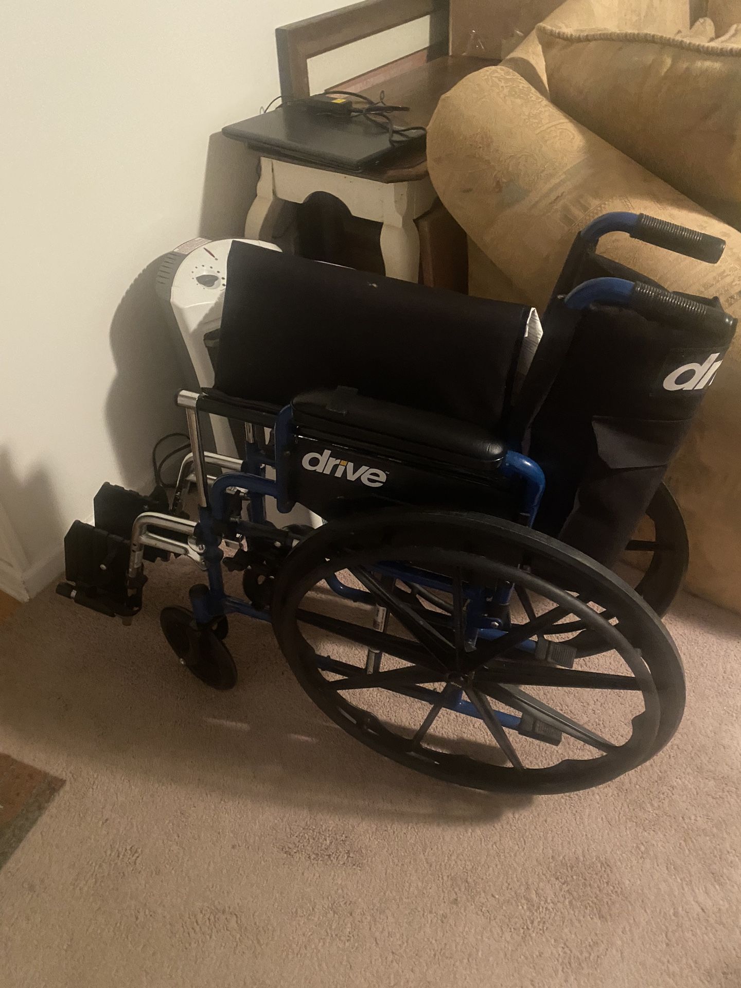 Drive Blue Streak 18” Seat Width Wheelchair With Footrests for Sale in
