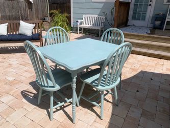 DINING SET 5 piece Distressed Coastal Solid Wood