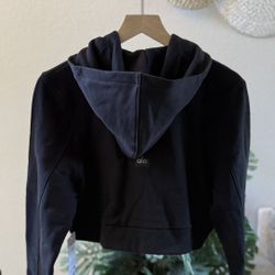 Alo Cropped Zip Up Hoodie M
