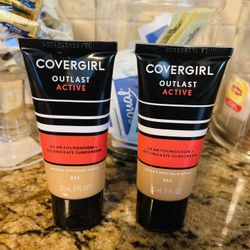 Set of 2 covergirl outlast ACTIVE all day liquid foundation•NATURAL TAN•862•all for $8