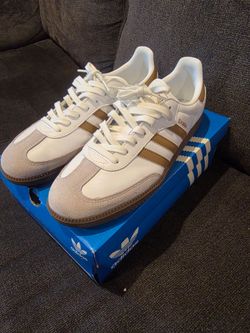 Adidas Men's Samba OG Size 11.5 White/Tan |JH8796|